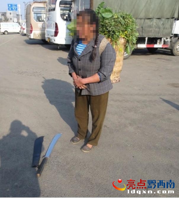 民警對攜帶刀具婦女進(jìn)行盤查.jpg